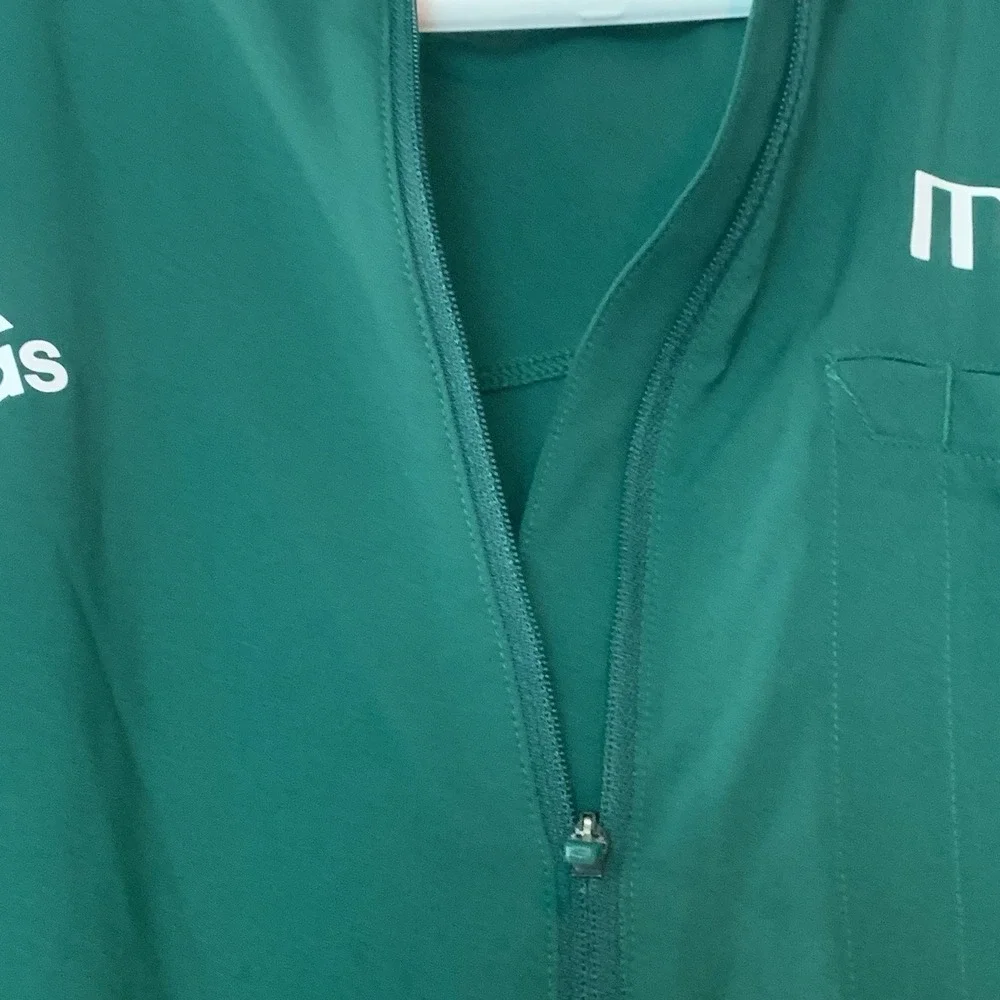 Adidas Miami Windbreaker Jacket Mens‎ L Green  1/4 Zip Pullover Aeroready Nice